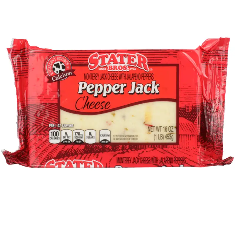 Stater Bros. Markets Pepper Jack Monterey Jack Cheese With Jalapeno ...