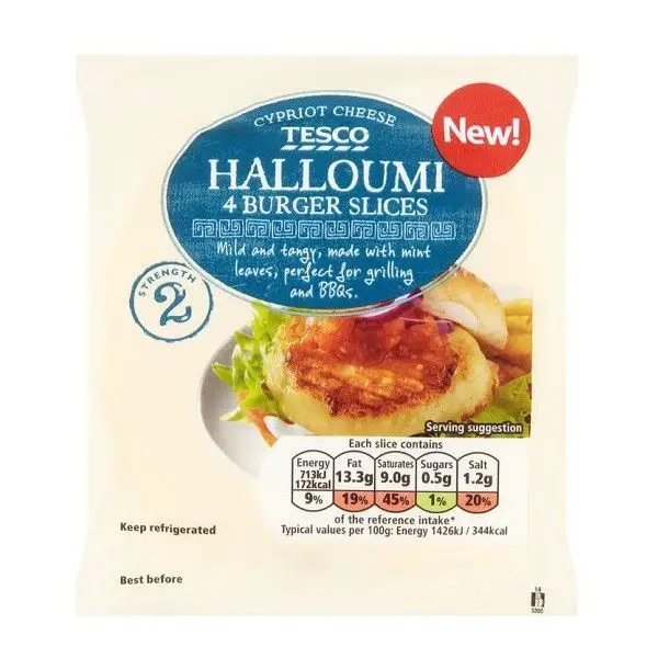 Tesco Halloumi Cheese Brgr Slice 4 Slices, 200G liked on ...