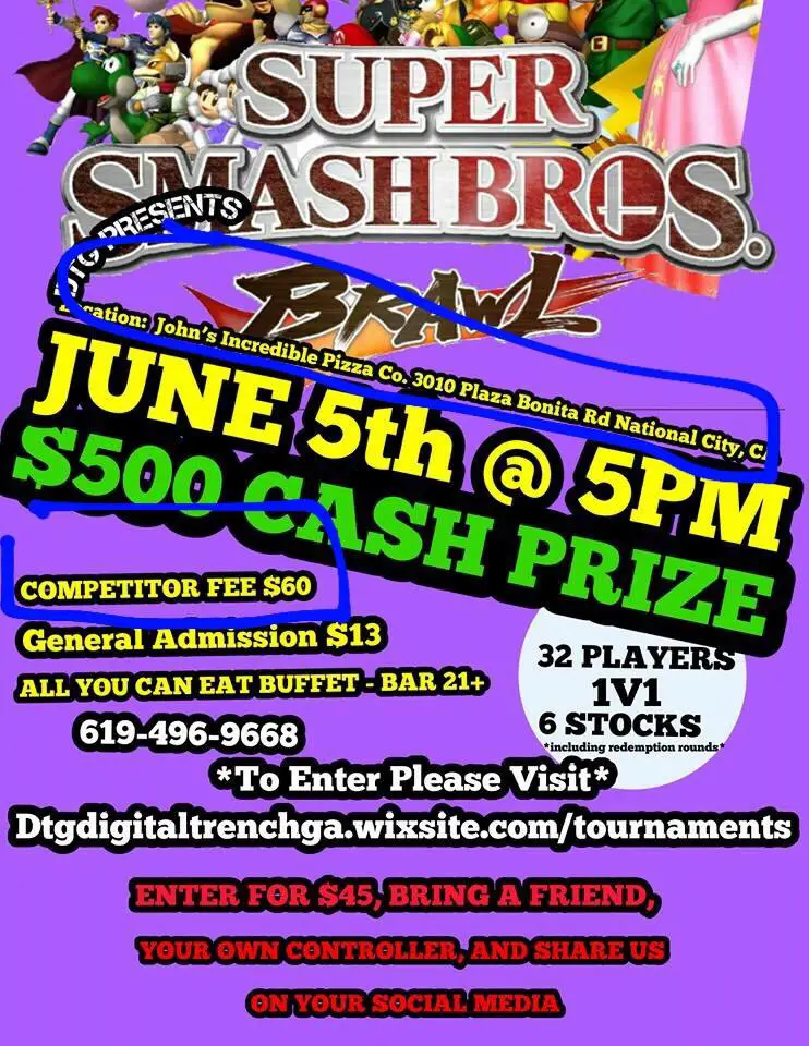 Typical Smash Shit: $60 entrance fee for a tournament at a ...