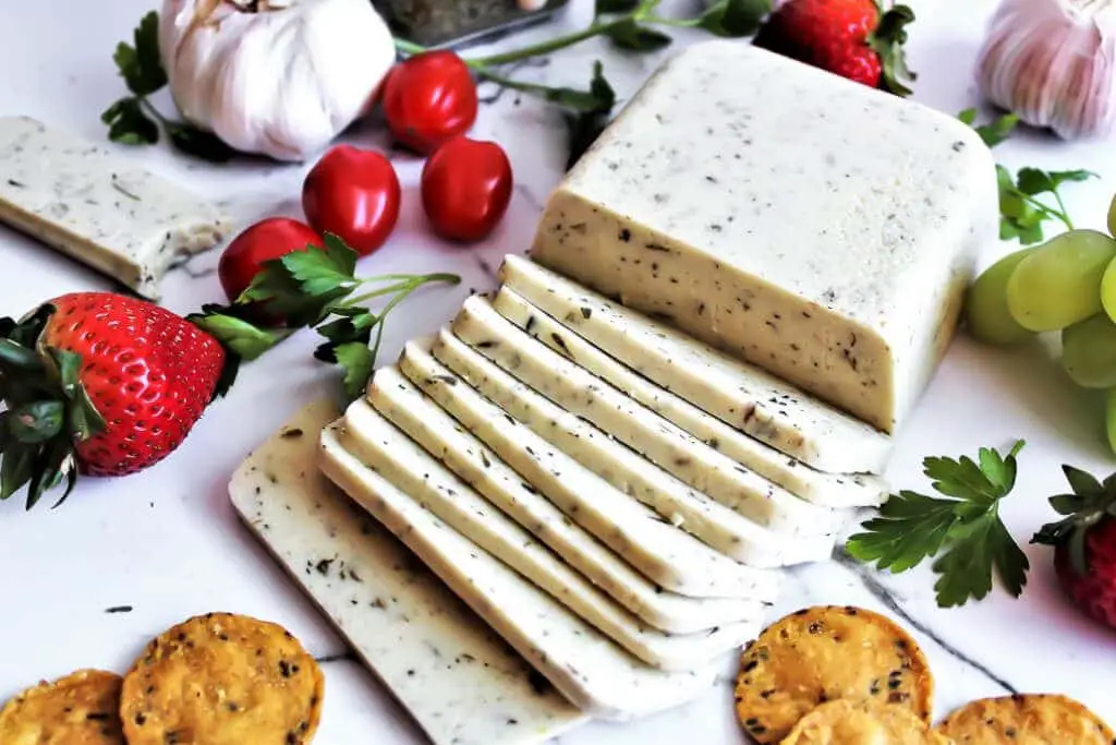 Vegan Cheese with Garlic and Herbs