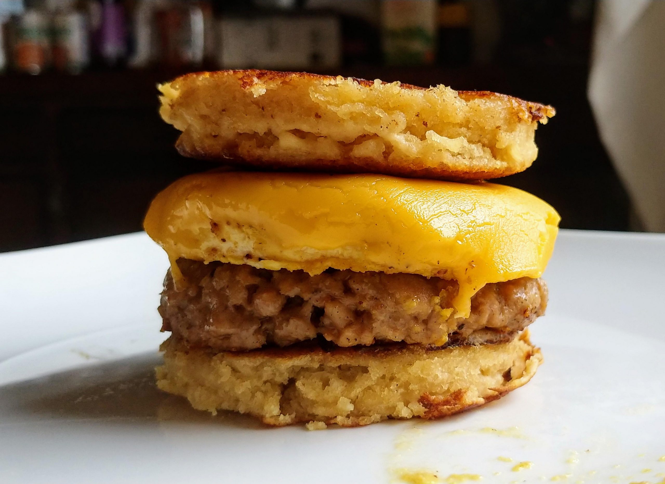 Vegan sausage egg and cheese McGriddle! : veganrecipes
