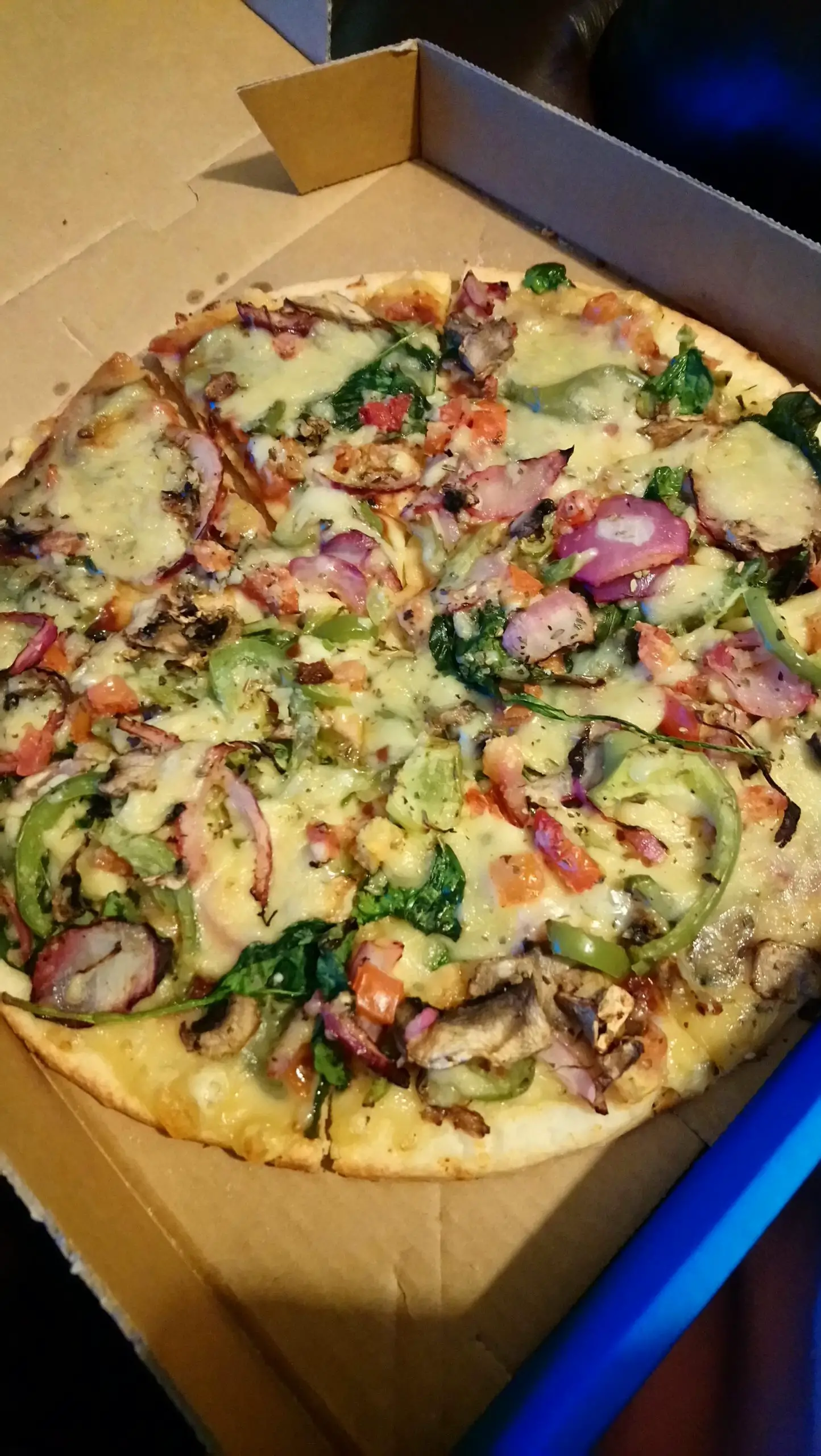 Vegerama from Dominos with bbq base, vegan cheese and ...